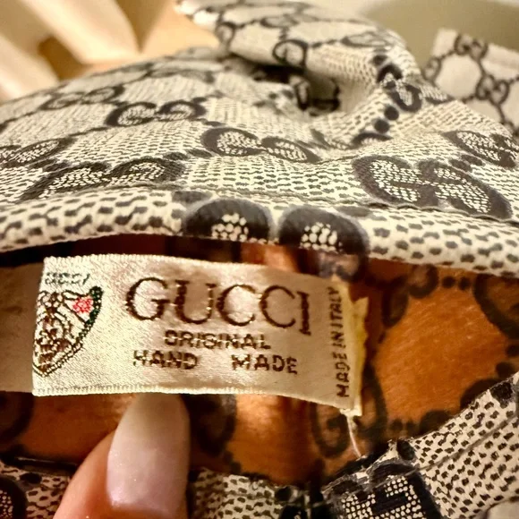 Vintage Never Worn Gucci Monogram Gloves - Blue - RARE - Picture 5 of 5